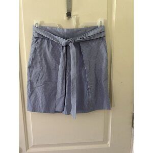 J.CREW women’sB lue Striped Front Tie Skirt Size 4